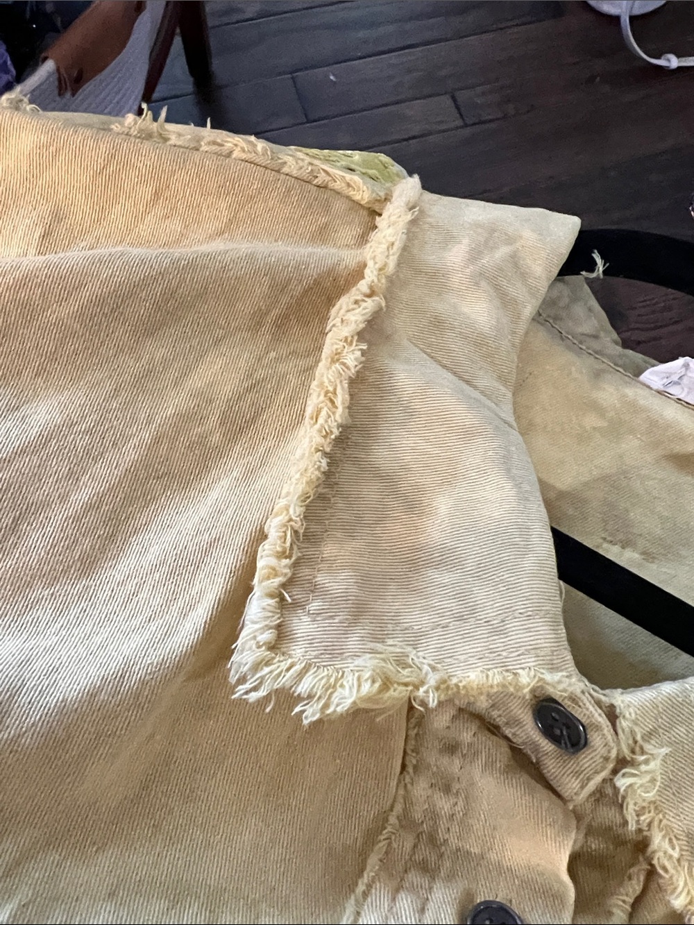 POL Yellow Lace-Panel Jean Jacket/shirt H027 - Picture 2 of 11